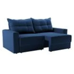 (PIX) Sofá 3 Lugares Retrátil Lubeck Suede Azul Marinho 180 cm