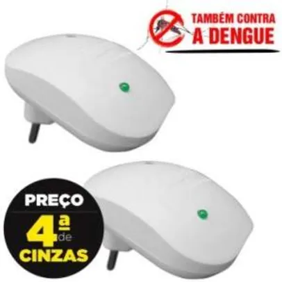 [Ricardo Eletro] Kit com 2 Repelentes Eletrônico Ultrassônico Zen Branco - Amicus R$45,80