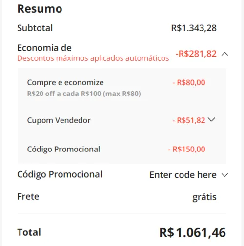 Imagem na descrição da promoção