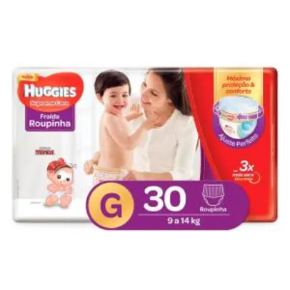 Fralda Huggies Turma da Mônica Roupinha Supreme Care Tamanho G - 30 Unidades - R$21