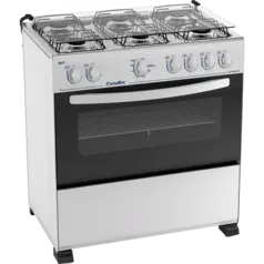 Fogão 6 Bocas de Piso Esmaltec Bali, Forno 95 Litros, Branco - 6080 | R$549