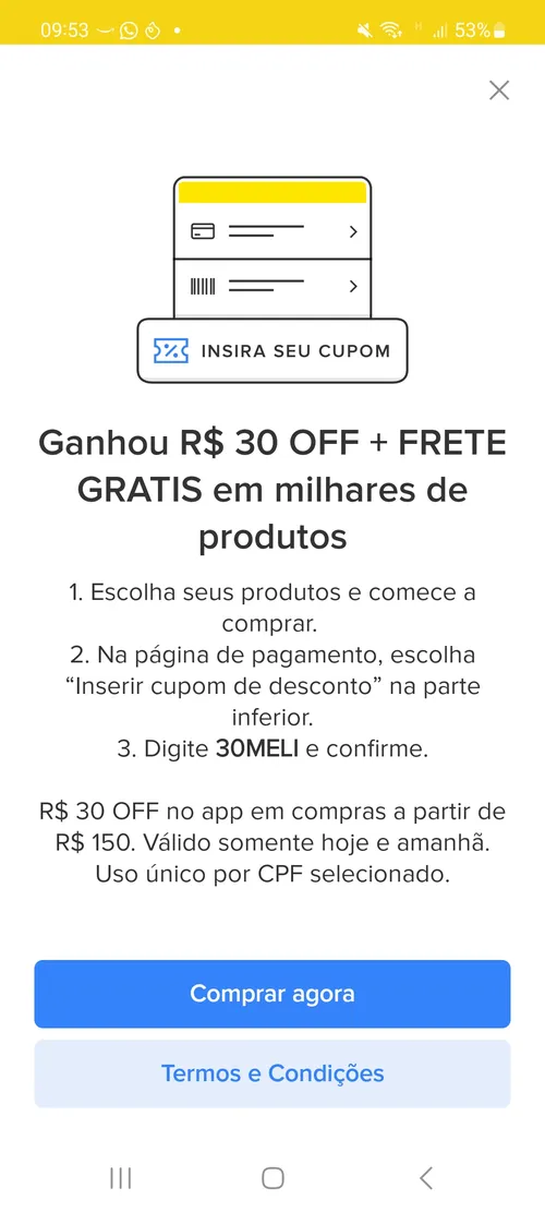 Imagem na descrição da promoção