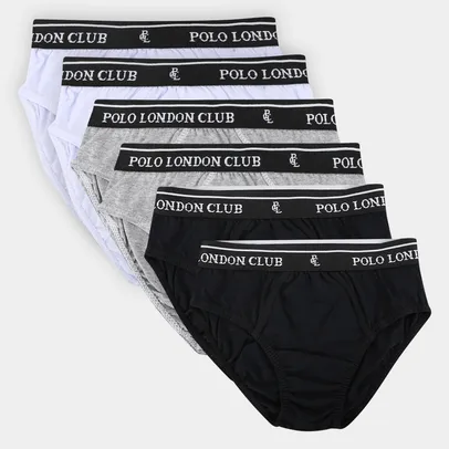 Kit Cueca Infantil Polo London Club Slip 6 Peças