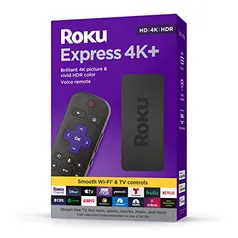 Roku Express 4K+ | Streaming Media Player HD/4K/HDR com transmissão sem fio suave e controle remoto 