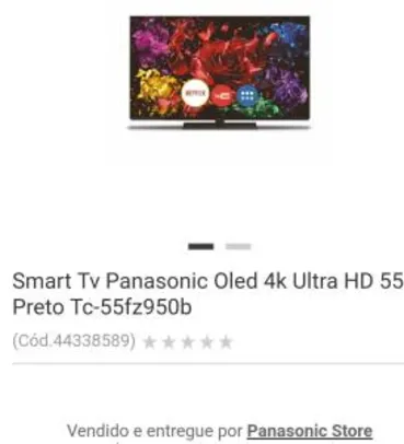 Saindo por R$ 5354: [Cartão Shoptime] Smart Tv Panasonic Oled 4k Ultra HD 55 Preto Tc-55fz950b - R$5354 | Pelando