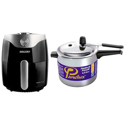 Fritadeira Elétrica Air Fryer Mallory - 3L + Panela de Pressão Panelux - 4,5 L 