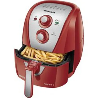 [App / Ame R$143] Fritadeira A Ar Family Mondial Afn-40-Ri 4l Inox Vermelha - 127v