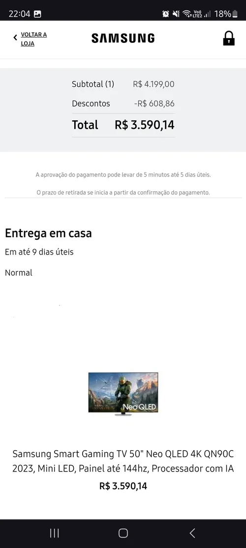 Imagem na descrição da promoção