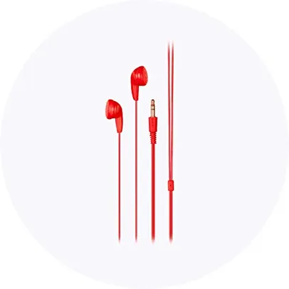 [Prime] Fone de Ouvido Multilaser Play Som Estéreo Vermelho - PH315