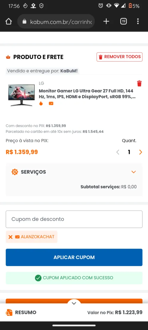 Imagem na descrição da promoção