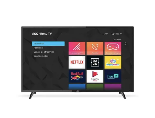 Smart Tv Led 43 Polegadas Full Hd Aoc Roku com Wi-Fi Entradas HDMI e USB | R$1495