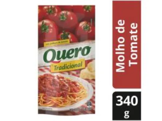[R$ 0,13 - MagaluPay] Molho de Tomate Tradicional Quero 340g | R$1