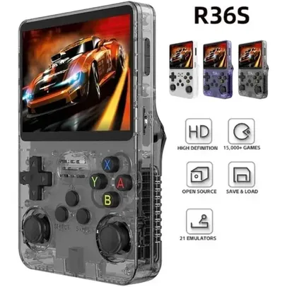 [Taxa Inclusa/Moedas] Console de Game Retro R36S com 64gb de Jogos, Tela IPS - Nintendo, Game Boy, PS1, PSP