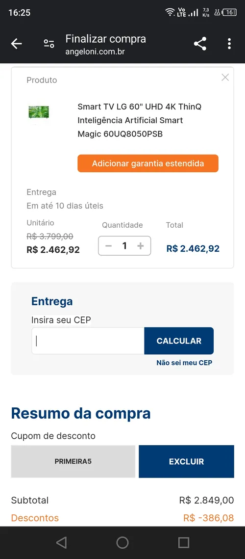 Imagem na descrição da promoção