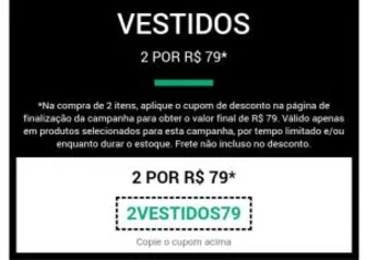 2 Vestidos por R$79 na Dafiti