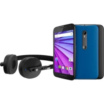 [Americanas] Smartphone Moto G (3ª Geração) Edição Especial Music Dual Chip Android 5.1 16GB 4G Câmera 13MP + Fone Sem Fio Bluetooth - Preto