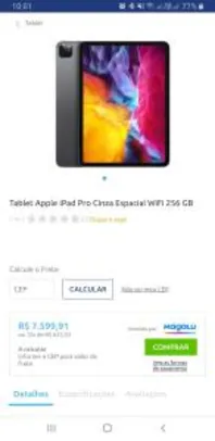 iPad Pro 2020 256gb WiFi | R$7599