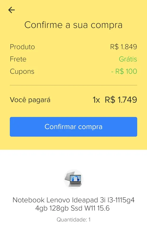 Imagem na descrição da promoção