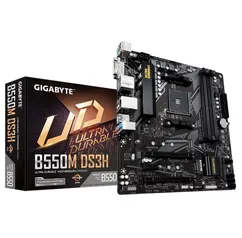 Placa-Mãe Gigabyte B550M DS3H, AMD AM4, Micro ATX, DDR4