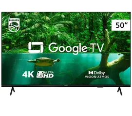 Smart TV 50" UHD 4K Philips 50PUG7408/78, Google TV, HDR10+, Dolby Vision, Dolby Atmos, Bluetooth 5.