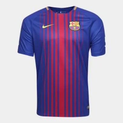 Camisa Barcelona Home 17/18 s/nº Torcedor Nike - R$169,90