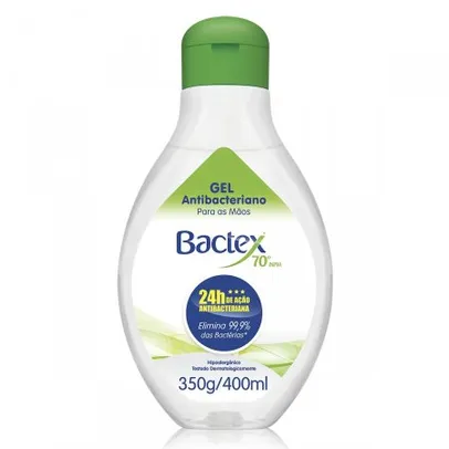 Álcool Gel 70% Antibacteriano Bactex com 400ml | R$3,37