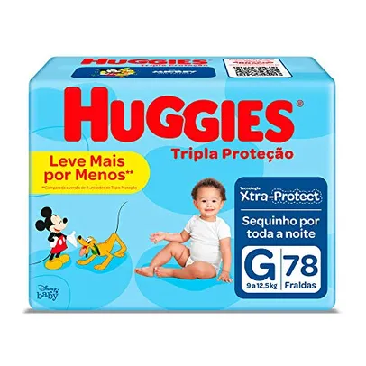 [REC] Fralda Huggies Tripla Proteção G, 78 Fraldas