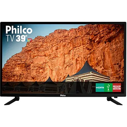 TV LED 39'' Philco PTV39N87D HD com Conversor Digital 3 HDMI 1 USB Som Surround 60Hz - Preta R$1070