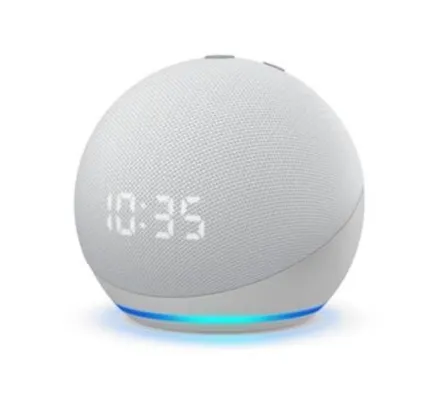 Echo Dot 4ª geração Smart Speaker com Relógio e Alexa - Cor Branca | R$340