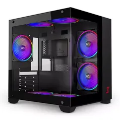 GABINETE GAMER DT3 HYPER VIEW, LATERAL E FRONTAL DE VIDRO, PRETO, 13950-8