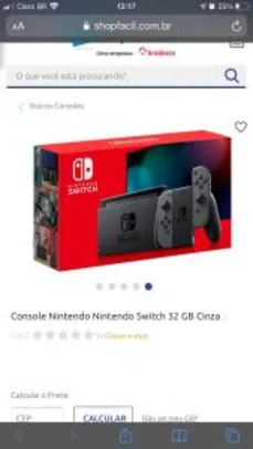 Console Nintendo Nintendo Switch 32 GB Cinza | R$2849