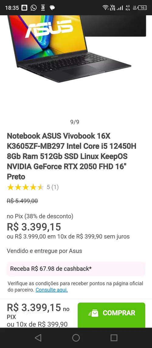 Imagem na descrição da promoção