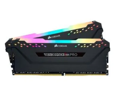 MEMORIA CORSAIR VENGEANCE RGB PRO 16GB (2X8) DDR4 2666MHZ PRETA, CMW16GX4M2A2666C16