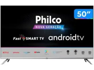 Smart TV 4K UHD D-LED VA 50” Philco PTV50G71AGBLS - Android TV | R$1.994