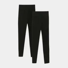 Kit 2 Calças Legging Básicos K020 Feminina - Preto R$30