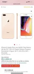 iPhone 8 Apple Plus com 64GB, Tela Retina HD de 5,5”, iOS 12, Dupla Câmera Traseira, Resistente à Água, Wi-Fi, 4G LTE e NFC – Dourado