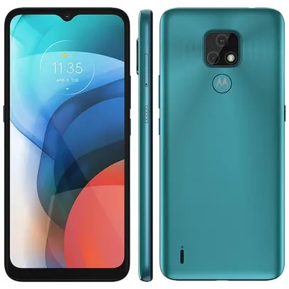 Smartphone Motorola Moto E7 Aquamarine 32GB, 2GB RAM, Tela de 6.5”, Câmera Traseira Dupla, Android 1