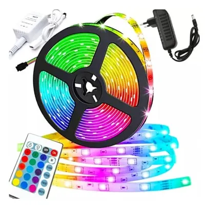 Fita Led RGB 5050 Colorida 5 Metros 16 Cores Com Fonte e Controle TAMO