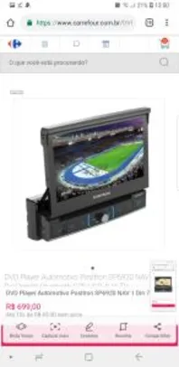 DVD Player Automotivo Positron SP6920 NAV 1 Din 7 Pol Retrátil Bluetooth GPS USB AUX TV Espelhamento R$699