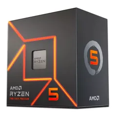Processador AMD Ryzen 5 7600, 6-Core, 12-Threads, 3.8GHz (5.1GHz Turbo), Cache 38MB, AM5, 100-100001015BOX
