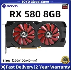 Placa de Vídeo Rx580 8GB SOYO