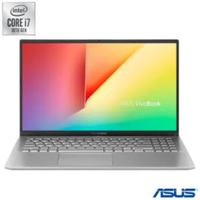 Notebook Asus VivoBook 15, Intel® Core™ i7 1065G7, 16GB, 512 GB SSD, Nvidia MX330, Prata Metálico - R$5960