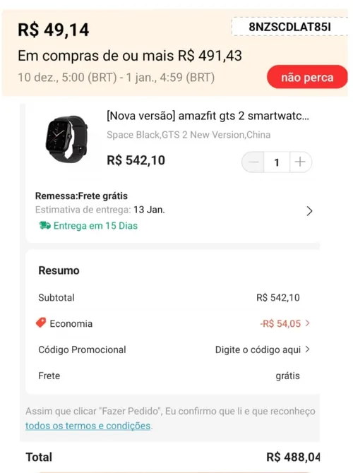 Imagem na descrição da promoção