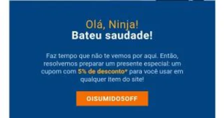 5% de Desconto em qualquer produto da loja Kabum