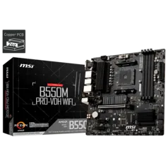 Placa Mãe MSI B550M PRO-VDH WIFI, Chipset B550, AMD AM4, mATX, DDR4