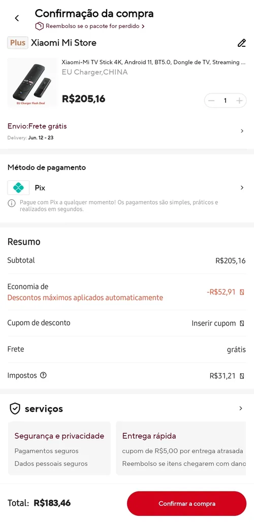 Imagem na descrição da promoção