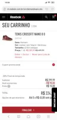 Tênis Crossfit Nano 8 0 - Vermelho e Dourado R$225