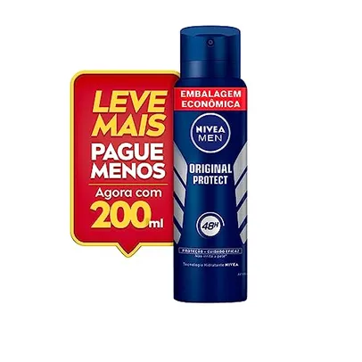 NIVEA MEN Desodorante Antitranspirante Aerossol Original Protect 200ml - Proteção eficaz de 48 horas