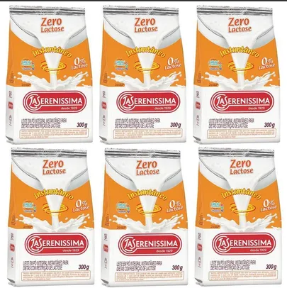 Combo 6 unidades leite em pó zero lactose integral instantâneo La Sereníssima 300g