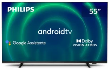 Smart TV Philips Android  55" 4k 55pug7406/78, Google Assistant, Comando De Voz, Dolby Vision/atmos,